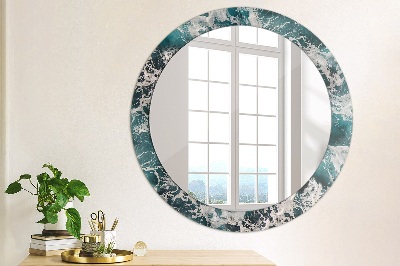 Miroir rond avec décoration Mer agitée