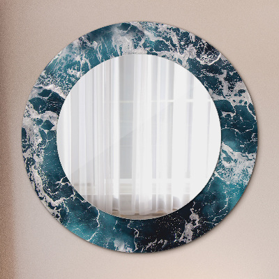 Miroir rond avec décoration Mer agitée