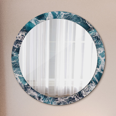 Miroir rond avec décoration Mer agitée