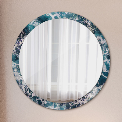 Miroir rond avec décoration Mer agitée