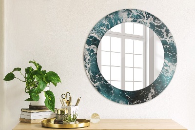 Miroir rond avec décoration Mer agitée