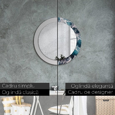 Miroir rond avec décoration Mer agitée