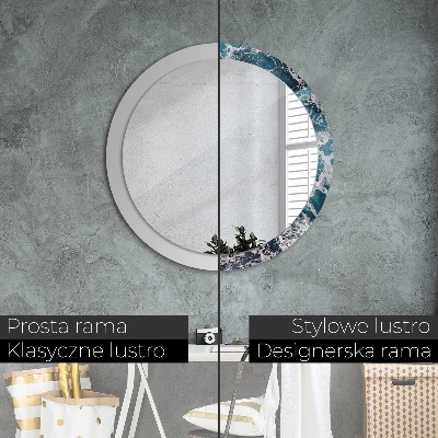 Miroir rond avec décoration Mer agitée