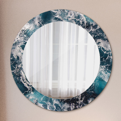 Miroir rond avec décoration Mer agitée