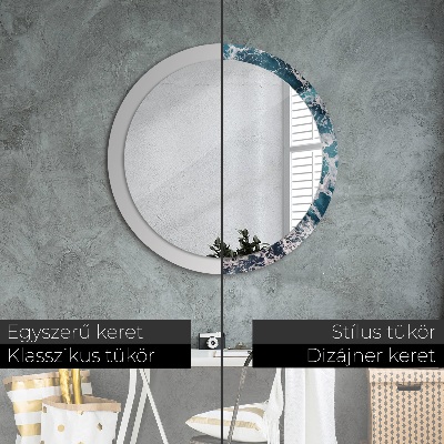 Miroir rond avec décoration Mer agitée