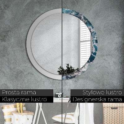 Miroir rond avec décoration Mer agitée