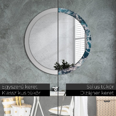 Miroir rond avec décoration Mer agitée