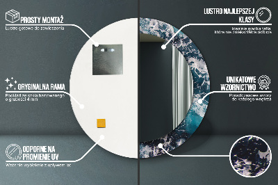 Miroir rond avec décoration Mer agitée