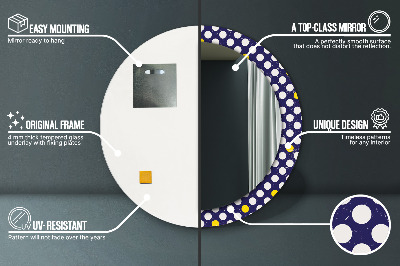 Miroir rond imprimé Pois rétro