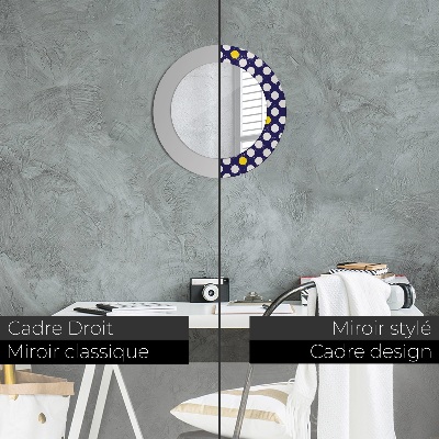 Miroir rond imprimé Pois rétro