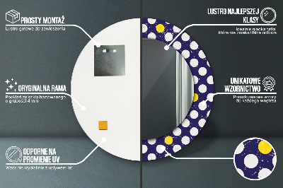 Miroir rond imprimé Pois rétro