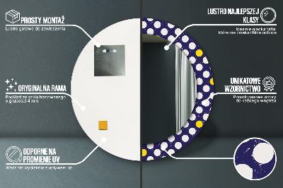 Miroir rond imprimé Pois rétro