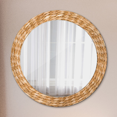 Miroir rond imprimé Texture de roseau