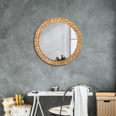 Miroir rond imprimé Texture de roseau