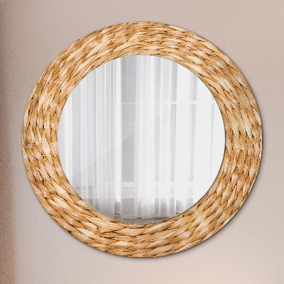 Miroir rond imprimé Texture de roseau