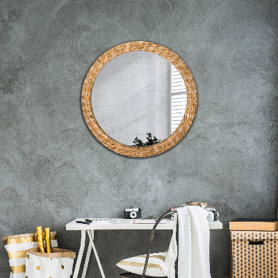 Miroir rond imprimé Texture de roseau