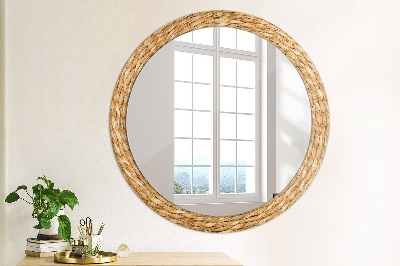 Miroir rond imprimé Texture de roseau