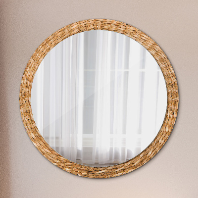 Miroir rond imprimé Texture de roseau