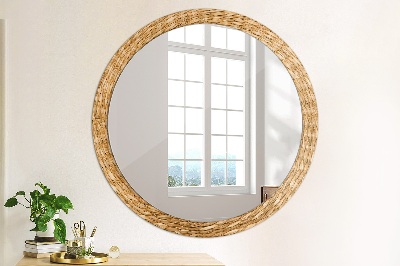 Miroir rond imprimé Texture de roseau
