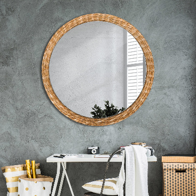 Miroir rond imprimé Texture de roseau