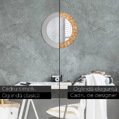 Miroir rond imprimé Texture de roseau