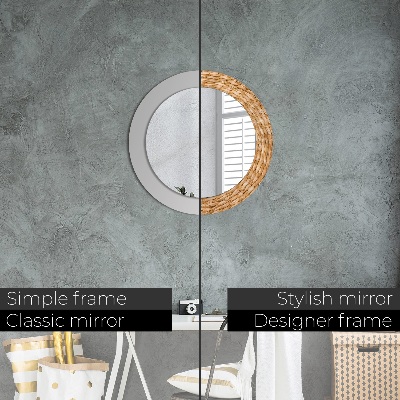 Miroir rond imprimé Texture de roseau