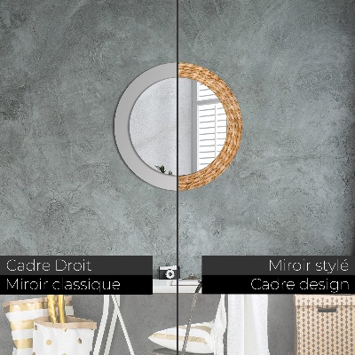 Miroir rond imprimé Texture de roseau