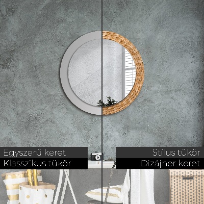 Miroir rond imprimé Texture de roseau