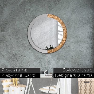Miroir rond imprimé Texture de roseau