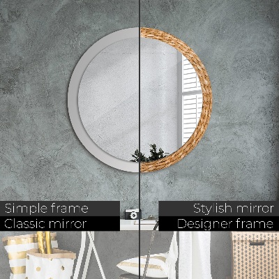 Miroir rond imprimé Texture de roseau