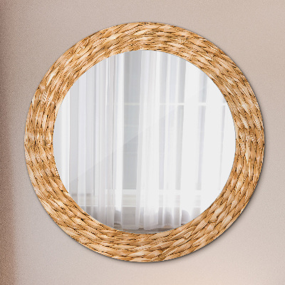 Miroir rond imprimé Texture de roseau