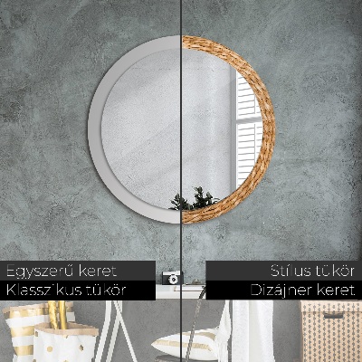 Miroir rond imprimé Texture de roseau