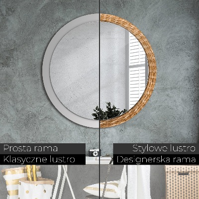 Miroir rond imprimé Texture de roseau