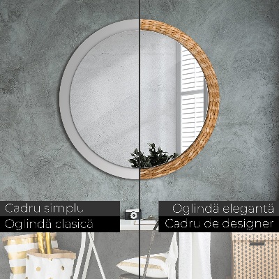 Miroir rond imprimé Texture de roseau