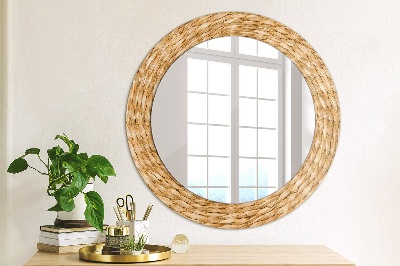 Miroir rond imprimé Texture de roseau