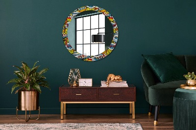 Miroir rond avec décoration Modèle de style bande dessinée
