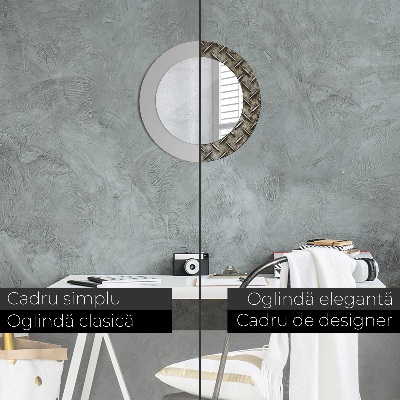 Miroir rond imprimé Texture en acier