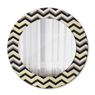 Miroir rond avec décoration Motif en zigzag
