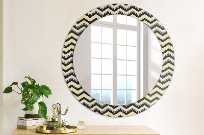 Miroir rond avec décoration Motif en zigzag
