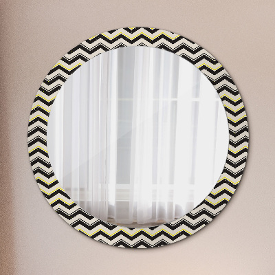 Miroir rond avec décoration Motif en zigzag
