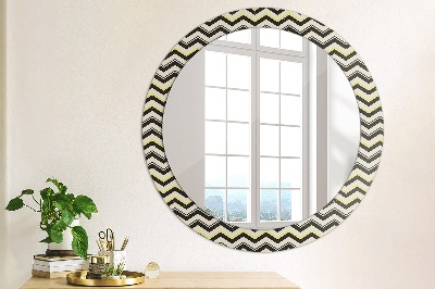 Miroir rond avec décoration Motif en zigzag