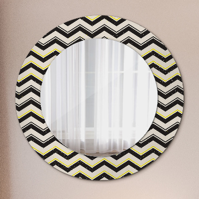 Miroir rond avec décoration Motif en zigzag