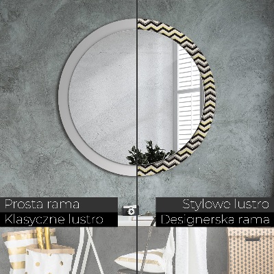 Miroir rond avec décoration Motif en zigzag