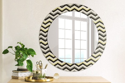 Miroir rond avec décoration Motif en zigzag