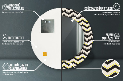 Miroir rond avec décoration Motif en zigzag