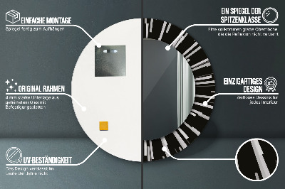 Miroir rond imprimé Composition rayonnante