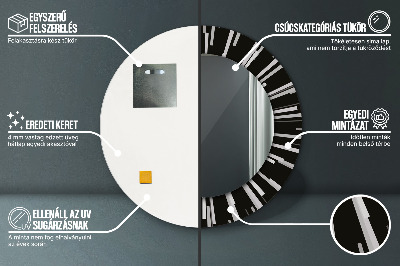 Miroir rond imprimé Composition rayonnante