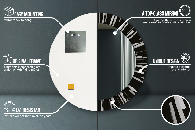 Miroir rond imprimé Composition rayonnante