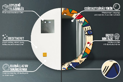 Miroir rond avec décoration Style pop art