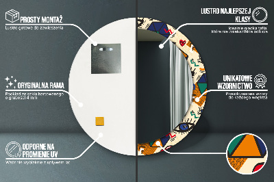 Miroir rond avec décoration Style pop art